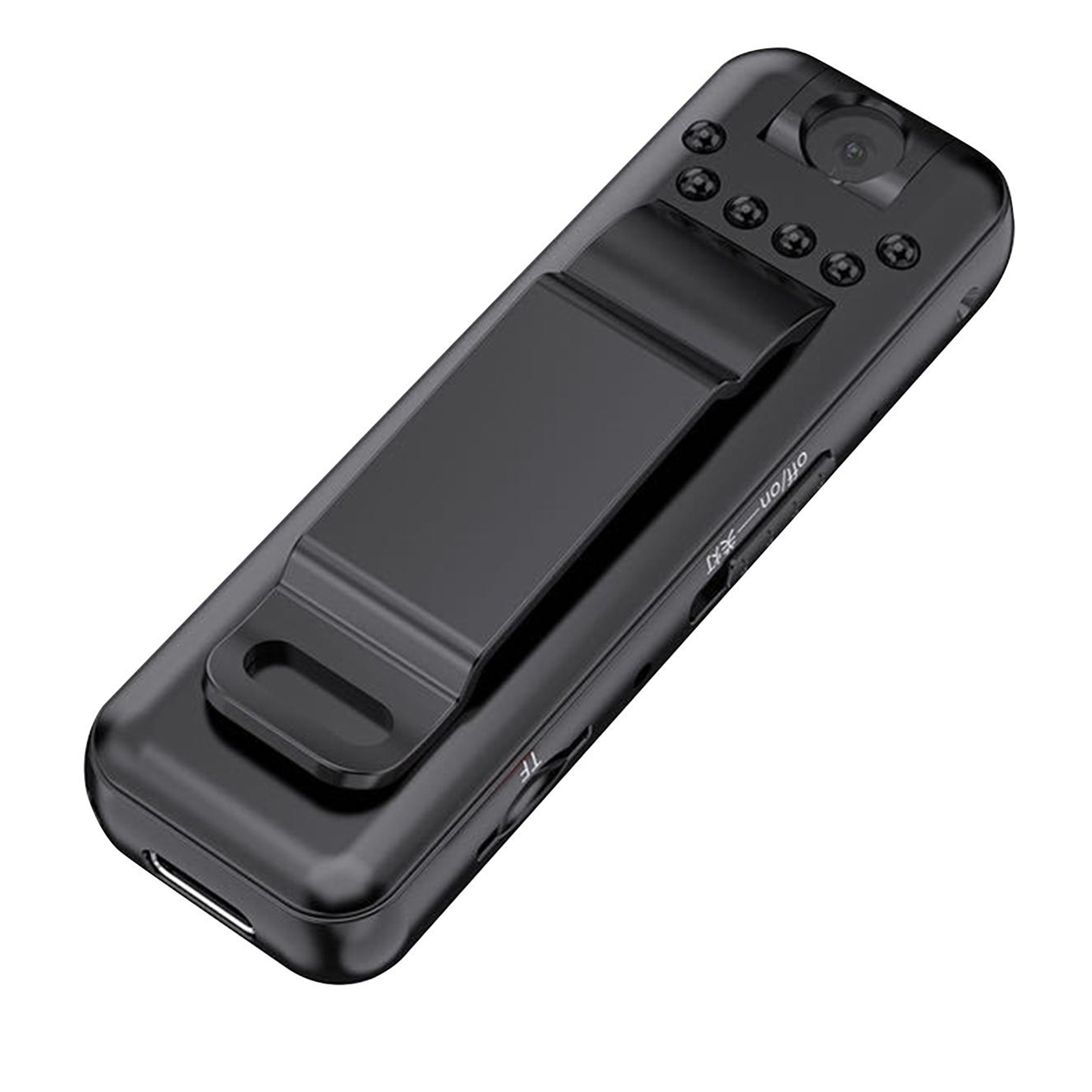 PB10 1080P Mini Body Camera With Back Clip Infrared Night Vision Camera For Outdoor Sports Office Security black