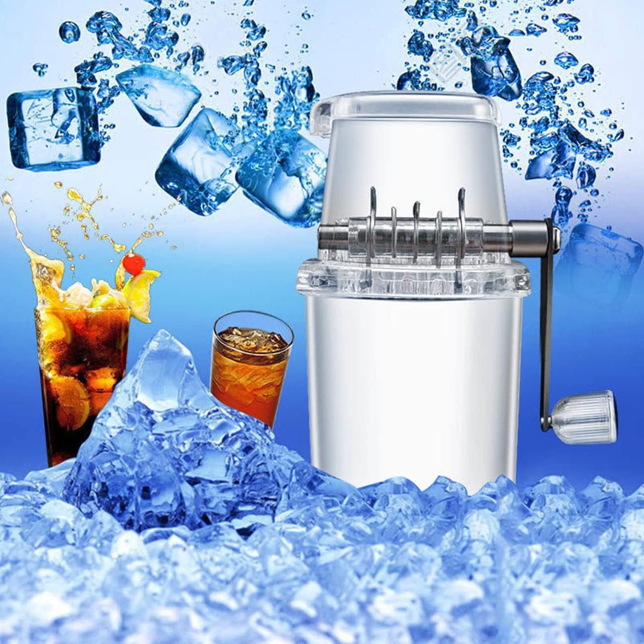 Hand Shaved Ice Machine Snow Cone Machine Household Manual Ice Crusher Multi-Purpose Hand Shaved Ice Machine Ice Maker For Home Office Outdoor Camping transparent