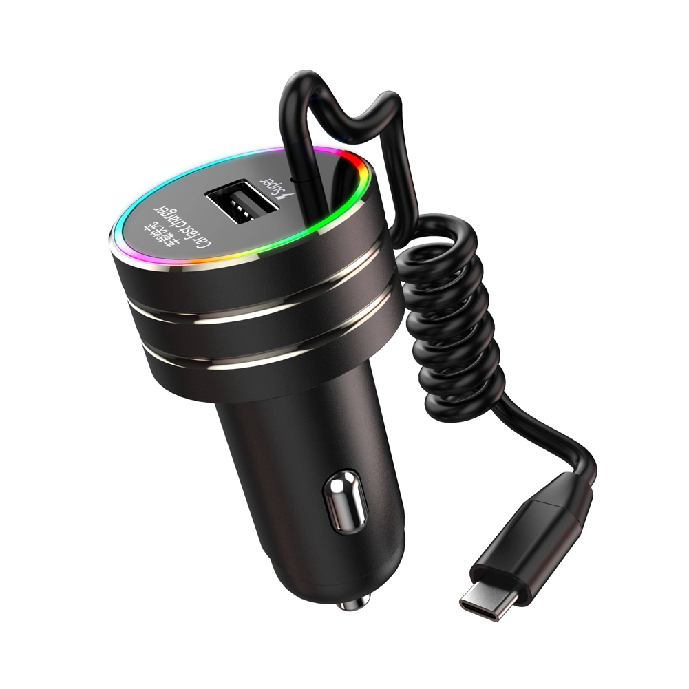 K13 Car Charger With Cable Bluetooth Kit Fast Charging Pd Usb Charger With Light For Ios