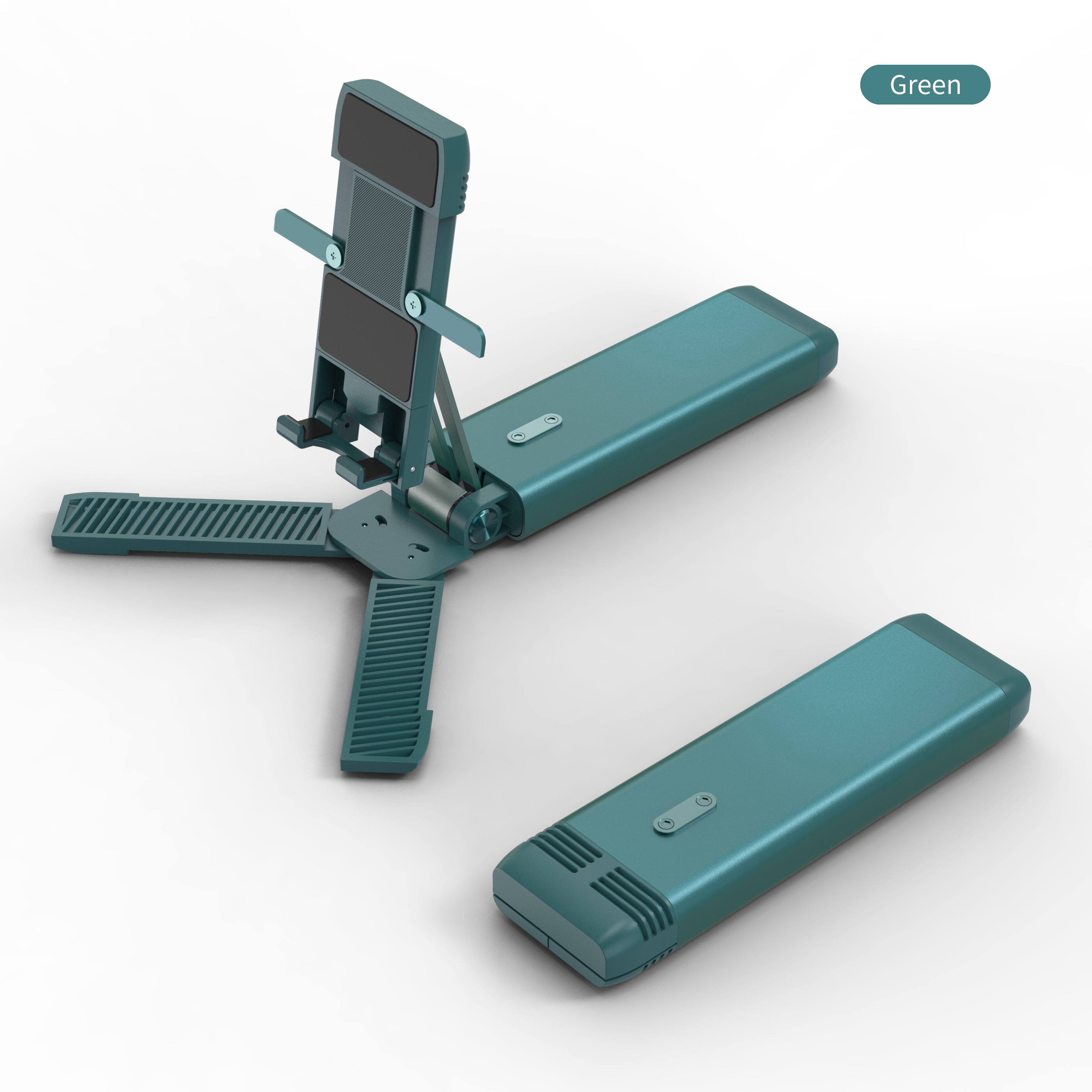 Cell Phone Stand Angle Height Adjustable Mobile Phone Stand for Desk Fully Foldable Cell Phone Holder Tablet Stand green