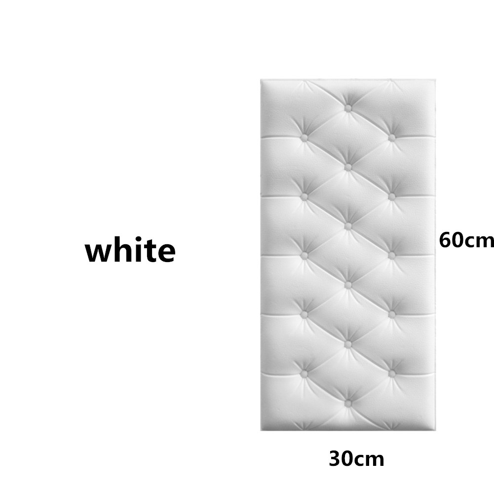 3D Foam Waterproof Self Adhesive Wallpaper for Living Room Bedroom Kids Room Nursery Home Decor white