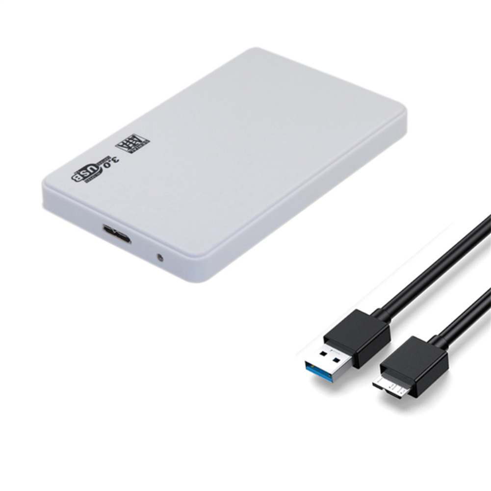 2.5 Inch External Hard Drive Enclosure USB 3.0 5Gbps Hard Drive Case Adapter Tool-Free Portable For SATA HDD SSD White