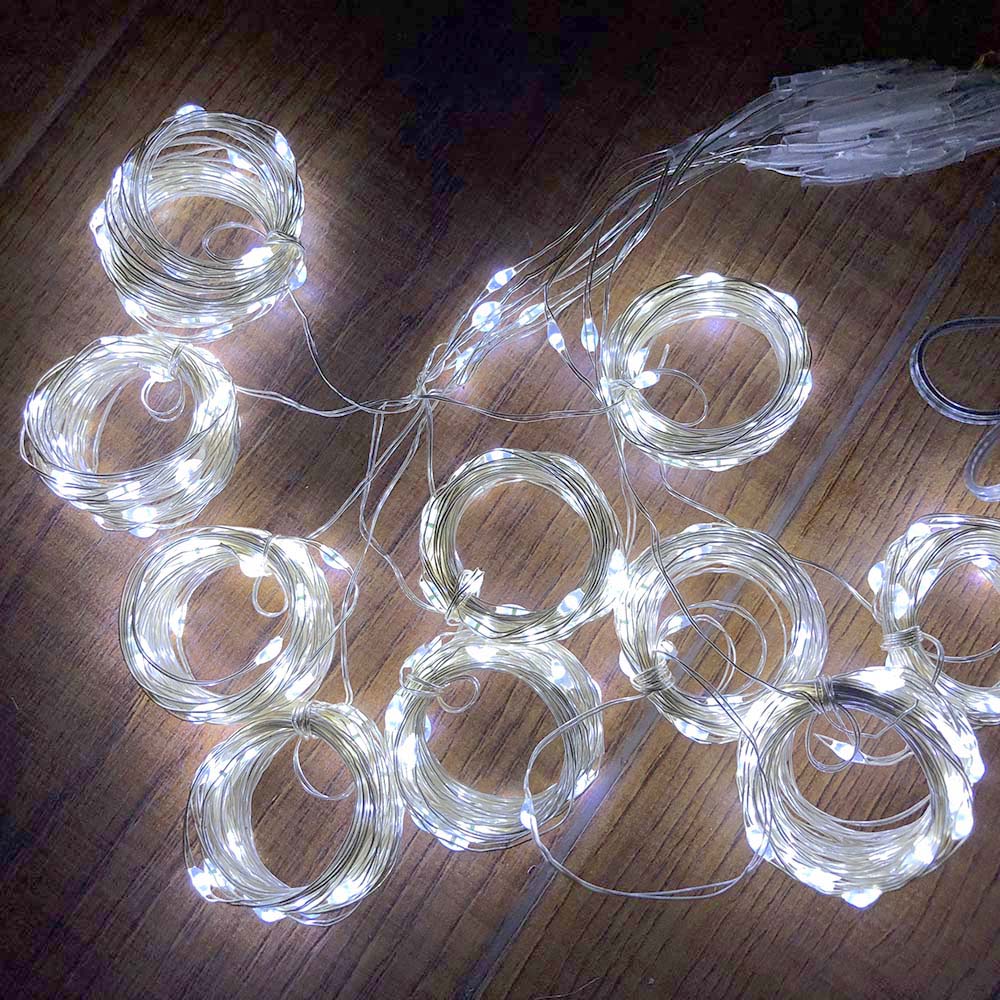 3*2 Meters Curtain Lights 8 mode USB Remote Control Copper Wire Decorative Curtain Lights Fairy Lights LED Lights String White