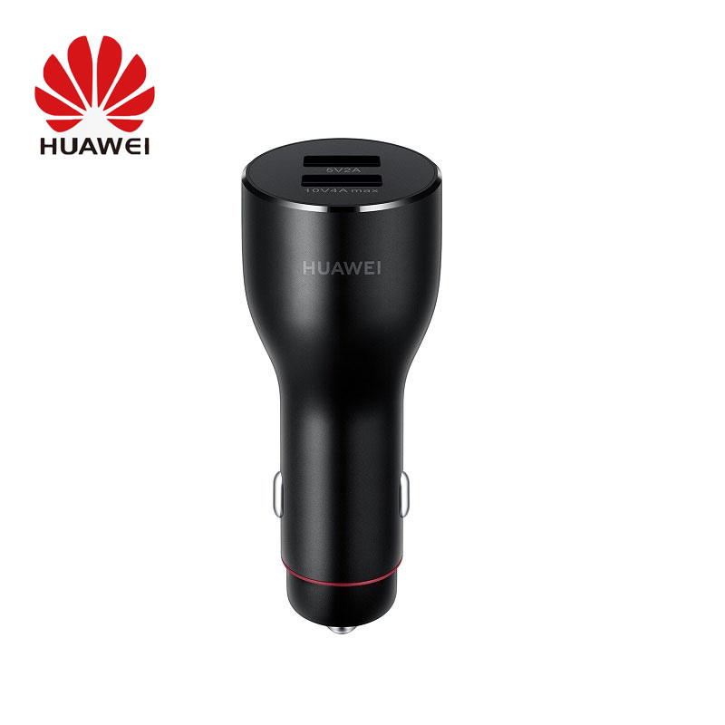 HUAWEI CP37 Supercharge Car Charger 2 40W Max 10V 4A Dual USB 5A Type C Cable Included Dark gray