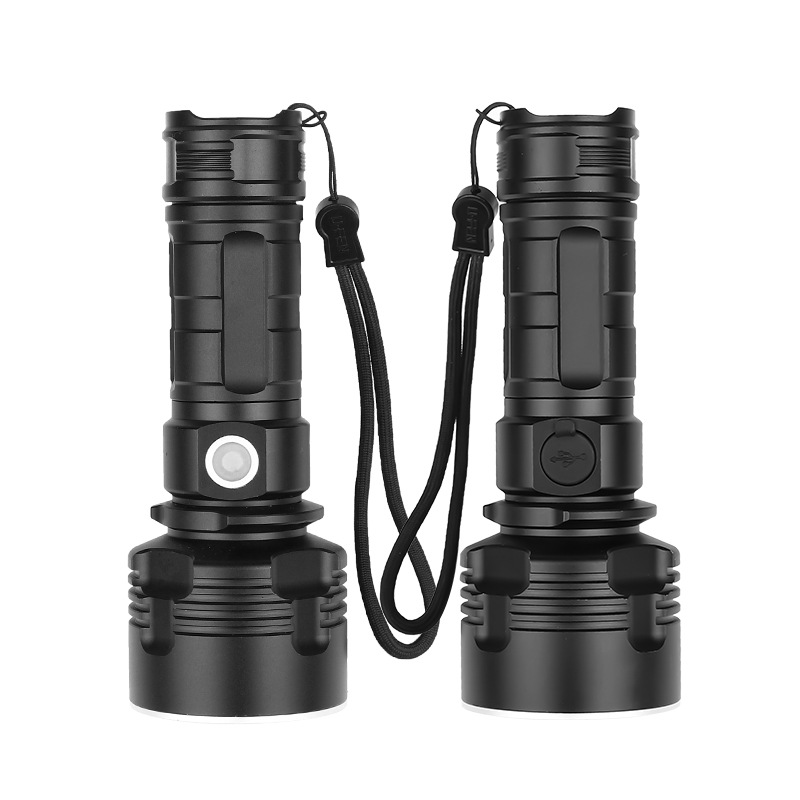 LED Flashlight XHP50 Torch USB Rechargeable Bright Outdoor Flash Light 1475-L2 bulb + USB cable