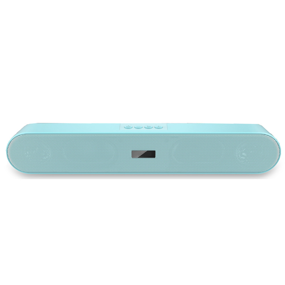 Soundbar with Mic AUX FM USB Micro SD Subwoofer Bluetooth Speaker for Mobile Phone Laptop blue