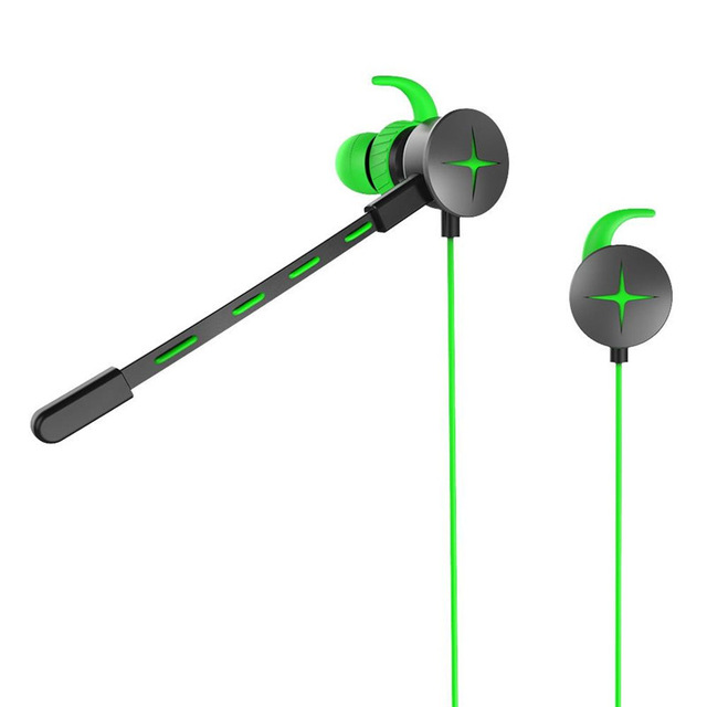 3.5mm Wired Gaming Headset with Pluggable Microphone Portable Stereo Headphones green