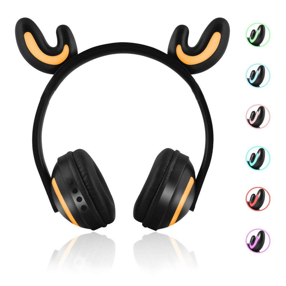 Wholesale Bluetooth Stereo Cat Ear Headphones Flashing Glowing Cat Ear Headphones Gaming Headset Earphone With 7 Colors Led Light Deer Ears From China