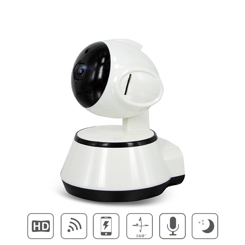 Home Security Wireless Smart WiFi Camera WiFi Audio Record Baby Monitor HD Mini CCTV Camera white_British regulatory