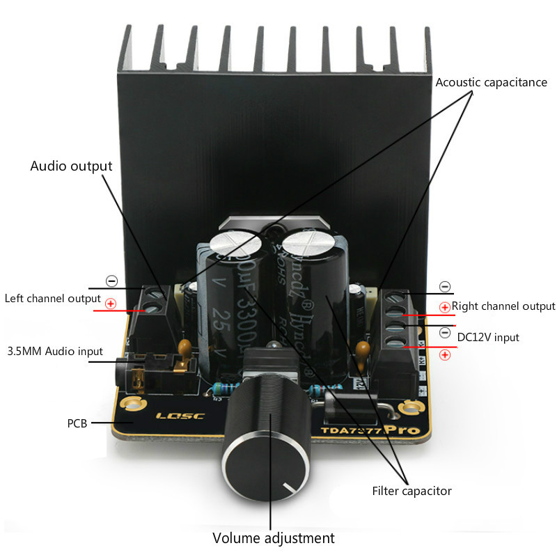 TDA7377 30Wx2 Digital Amplifier Board AB Class Dual Channel 12V Amplifier Board