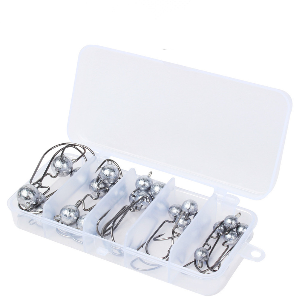 25pcs Lead Jig Head Fishing  Hook Wide Crank Offset Fishhook For Soft Worm Lure Barbed Carp Fishing  Hooks 25pcs