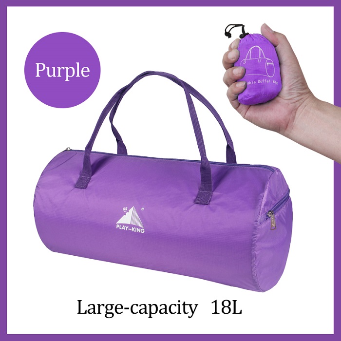 Sport Training Gym Bag Wearable foldable travel bag Waterproof bags Outdoor Sporting Tote sport bag purple_18 inches