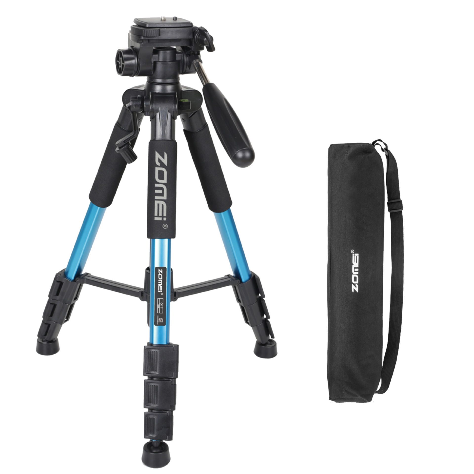 Mobile Phone Bracket Pro Aluminium Q111 Tripod for DSLR Camera Video Fill-in Light Bracket blue