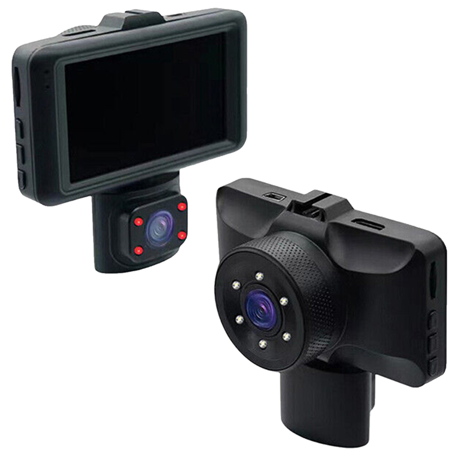 3 Channel Dash Cam Front Rear Inside 1080p Full HD Wide Angle Dashboard Camera