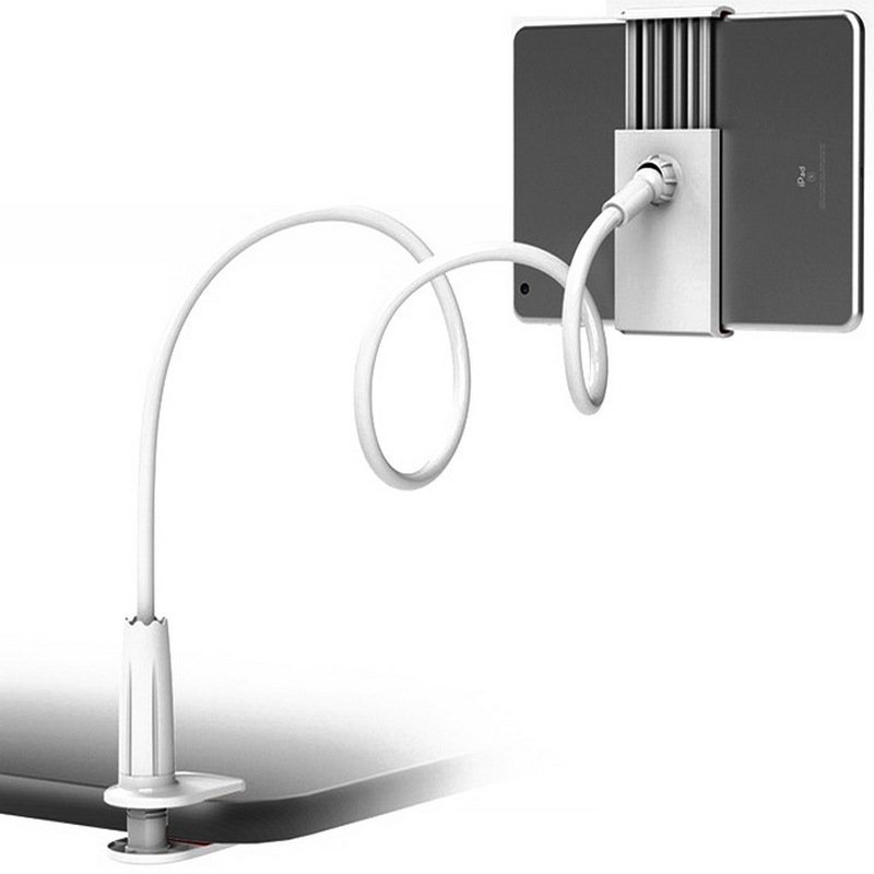 Stable Spiral Base Mobile Phone Holder 360 Degrees Rotatable Universal Chuck Bracket For Phone Tablet Pc White