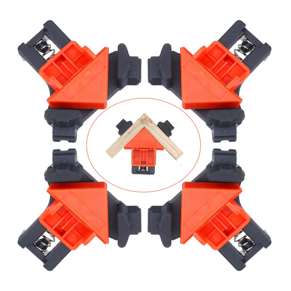 60/90/120 Degree Right Angle Clamp Corner Mate Woodworking Hand Fixing Clips Picture Frame Corner Clip Positioning Tools   Orange
