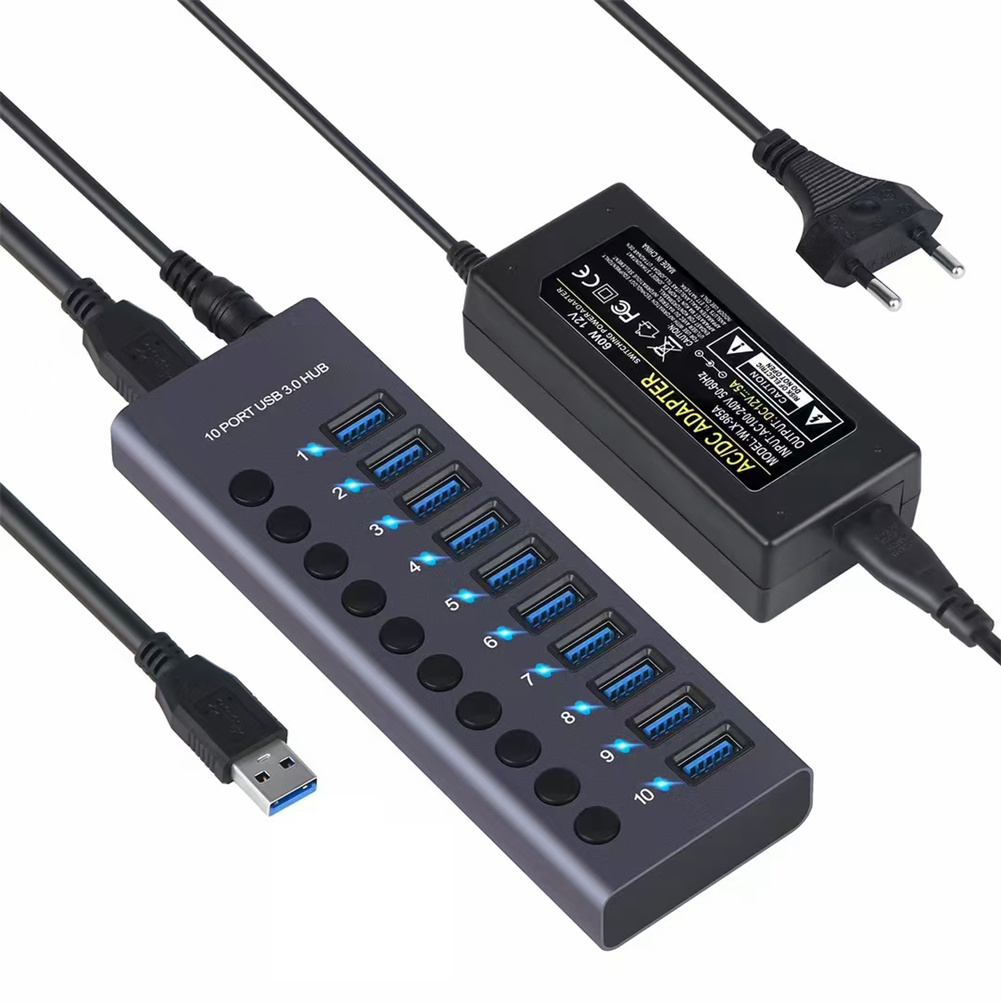 Usb 3.0 Hub 11-port Hub Docking Station with Independent Switch Usb Splitter