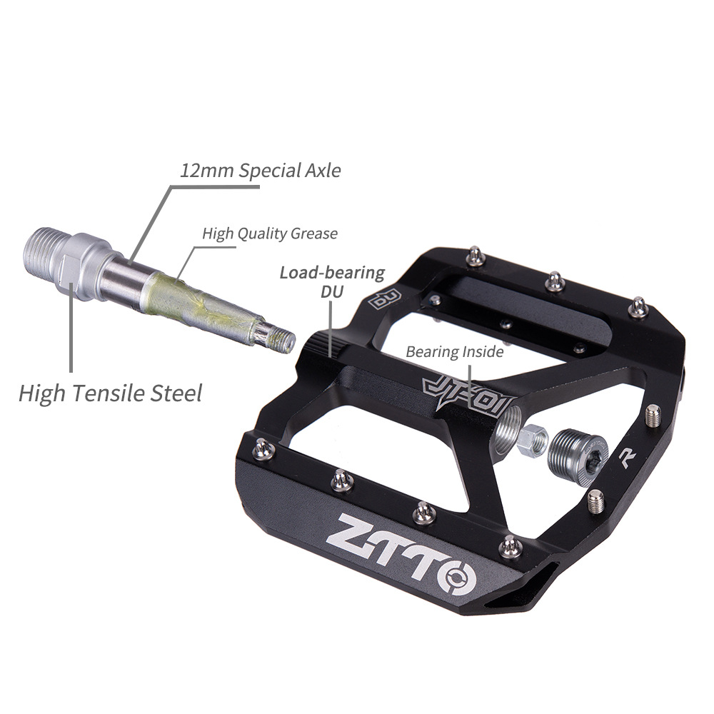 ZTTO MTB Road Bike Ultralight Bicycle Pedals Mountain CNC AL Alloy Hollow Anti-slip Bearings Bicycle Pedals Cycling Part purple