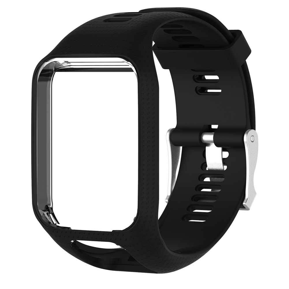Silicone Replacement Watch Band Wrist Strap Bracelet Wristband Compatible For Tomtom Spark Series Runner2/3 black