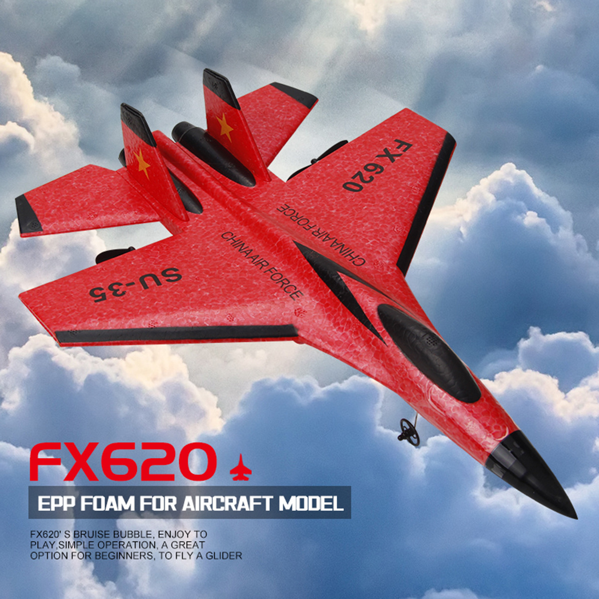 FX620 Remote Control Glider 2CH EPP Foam SU35 Fighter Electric RC Aircraft Model