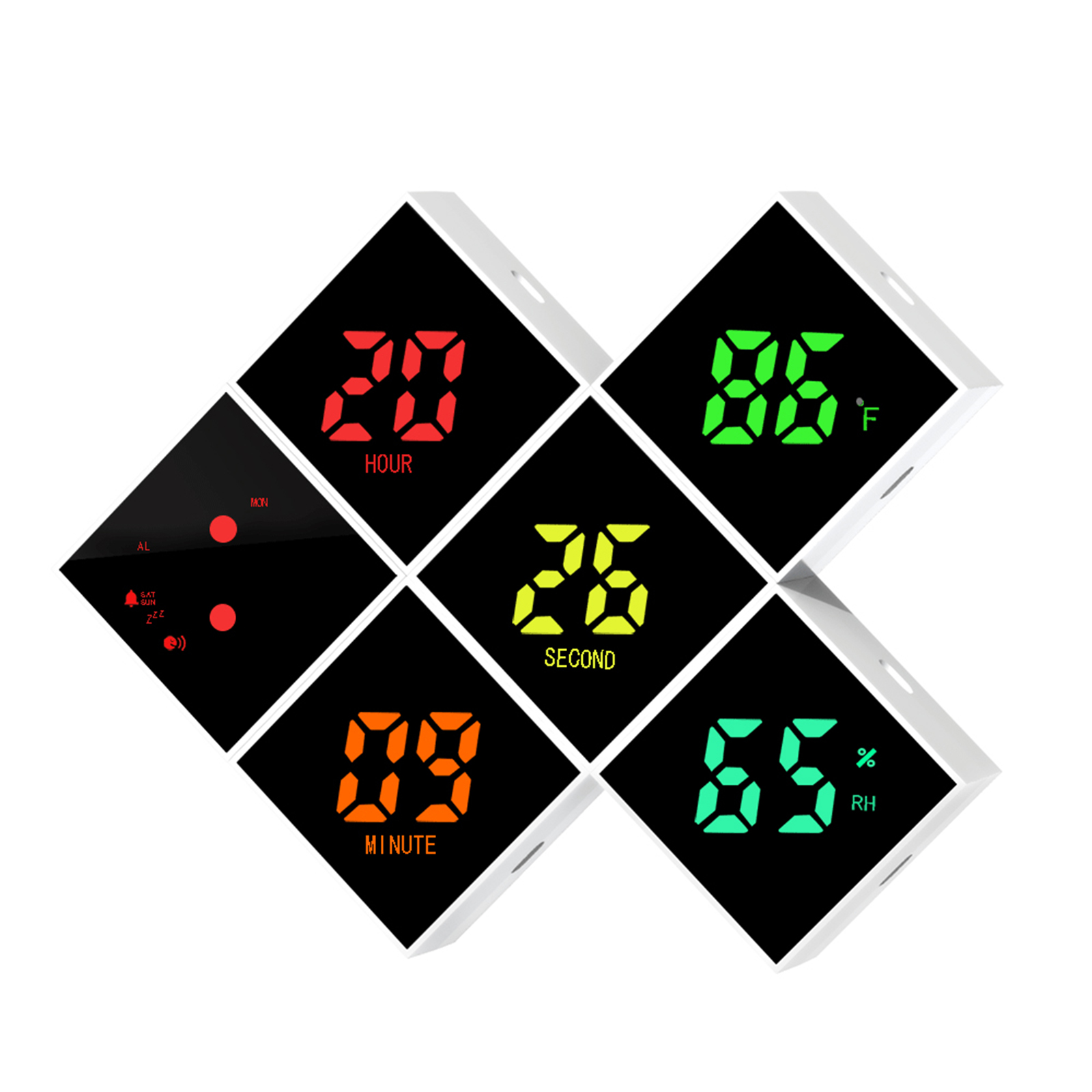 Digital Alarm Clock DIY Assemble Color Screen Cube Electric Clocks