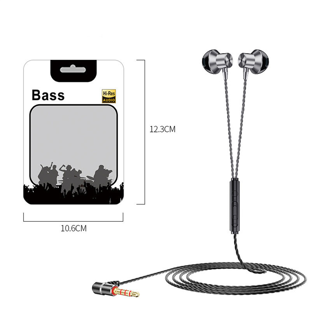 L-shaped 3.5mm Headphones 90 Degree Plug Stereo Bass Headset In-ear Earbuds