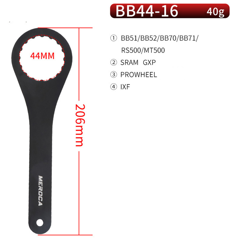 Bicycle Hollow Crankset Removal Tool BB44/BB46 Bottom Bracket Wrench BB44 integrated bottom bracket wrench black
