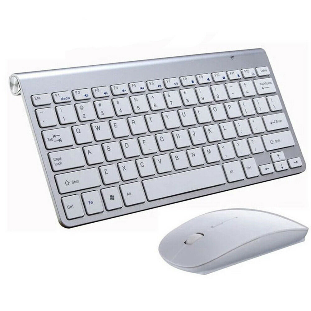 Mini Wireless Keyboard Mouse Set Waterproof 2.4G for Mac Apple PC Computer Silver