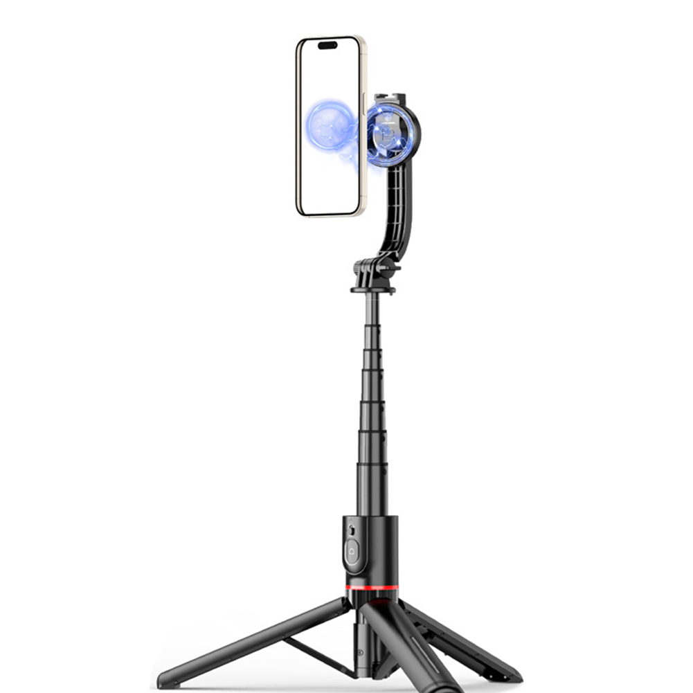 Portable Selfie Stick Tripod Stand Lightweight Handheld Phone Stand Extension Stabilizer Rod Accessories Sturdy Aluminium Alloy Rod For Face Time Zoom Meeting Photograph L20 magnetic stick black