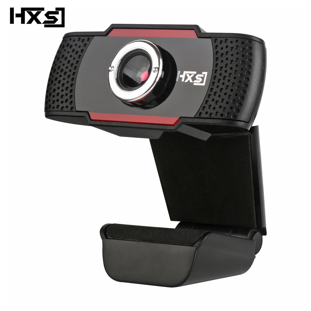 HXSJ S20 Webcam HD 480P PC Camera with Absorption Microphone MIC for Skype for Android TV Rotatable Computer Camera USB Web Cam black