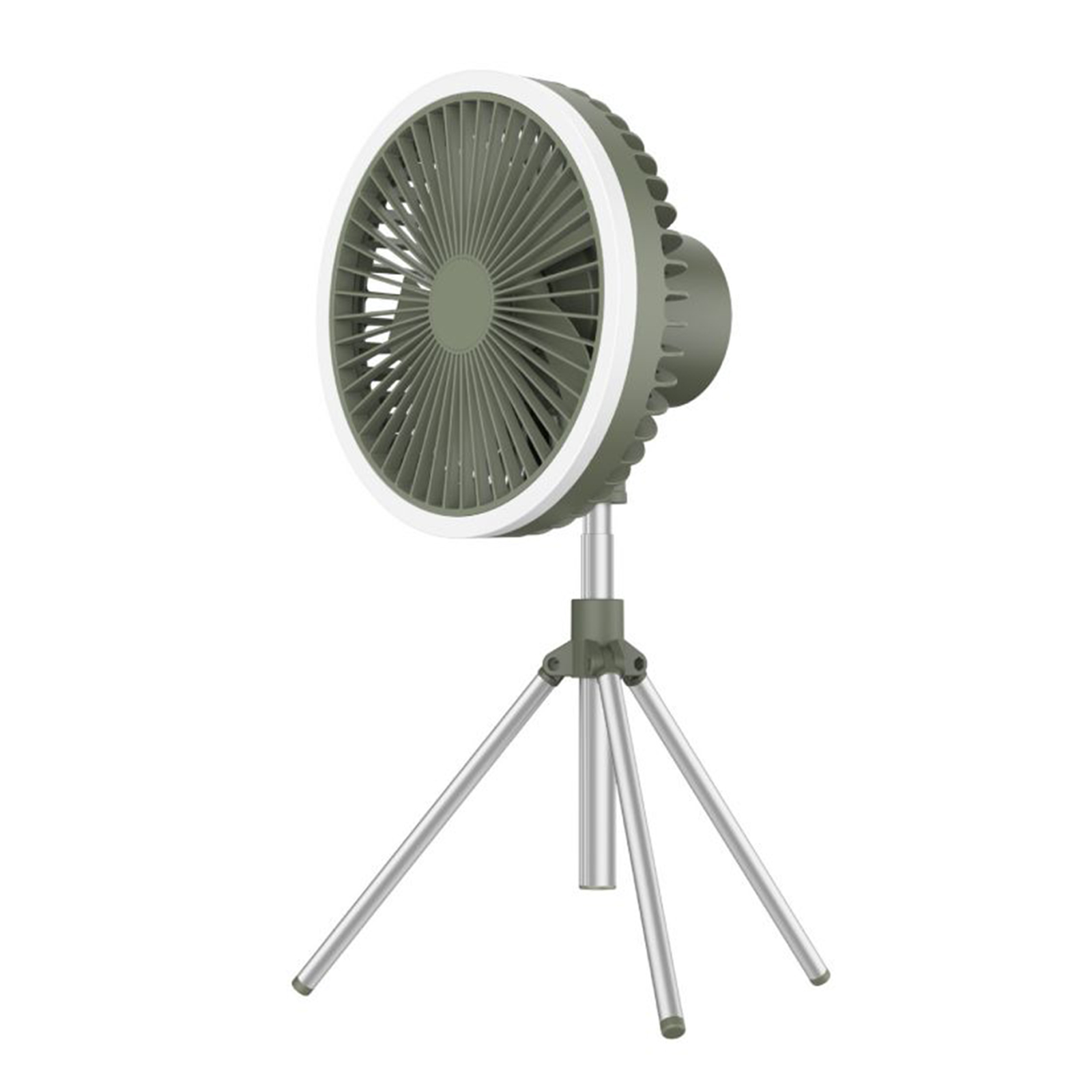 Portable Camping Fan With Adjustable Brightness LED Light USB Rechargeable Outdoor Camping Fan Tent Hanging Fan With Remote Control For Outdoor Travel Fishing Picnic green