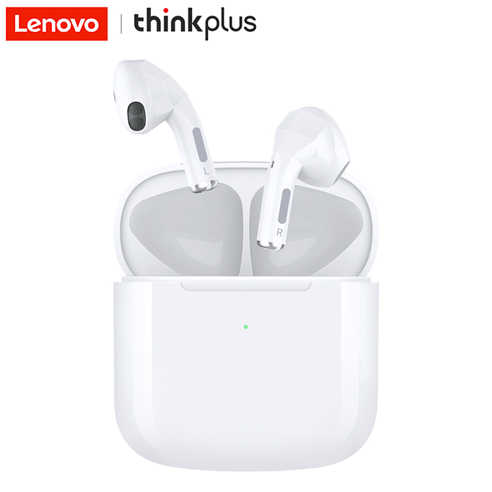 Original LENOVO Tw50 Tws Wireless Earphones Bluetooth 5.0 Earbuds With Mic Noise Canceling Touch Control In Ear Headset White