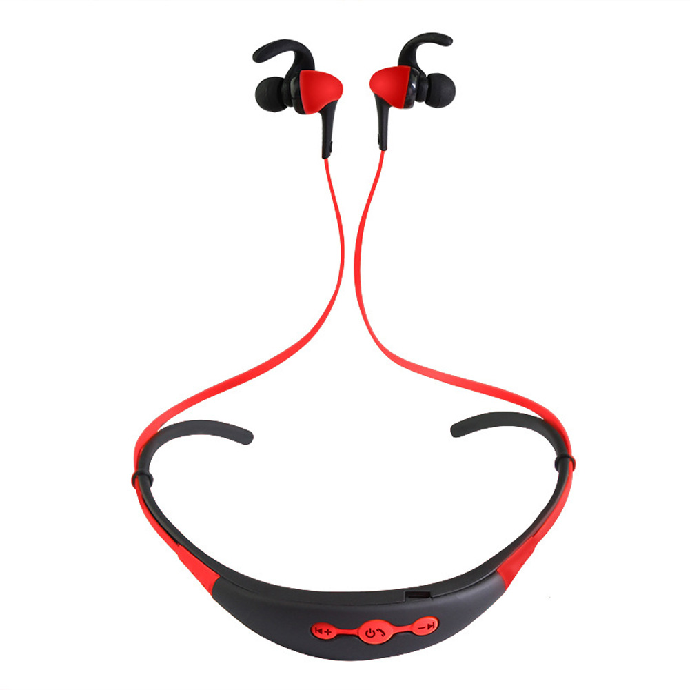 Neck Hanging Sport BT Earphone 4.1 Two in One Stereo Headset red
