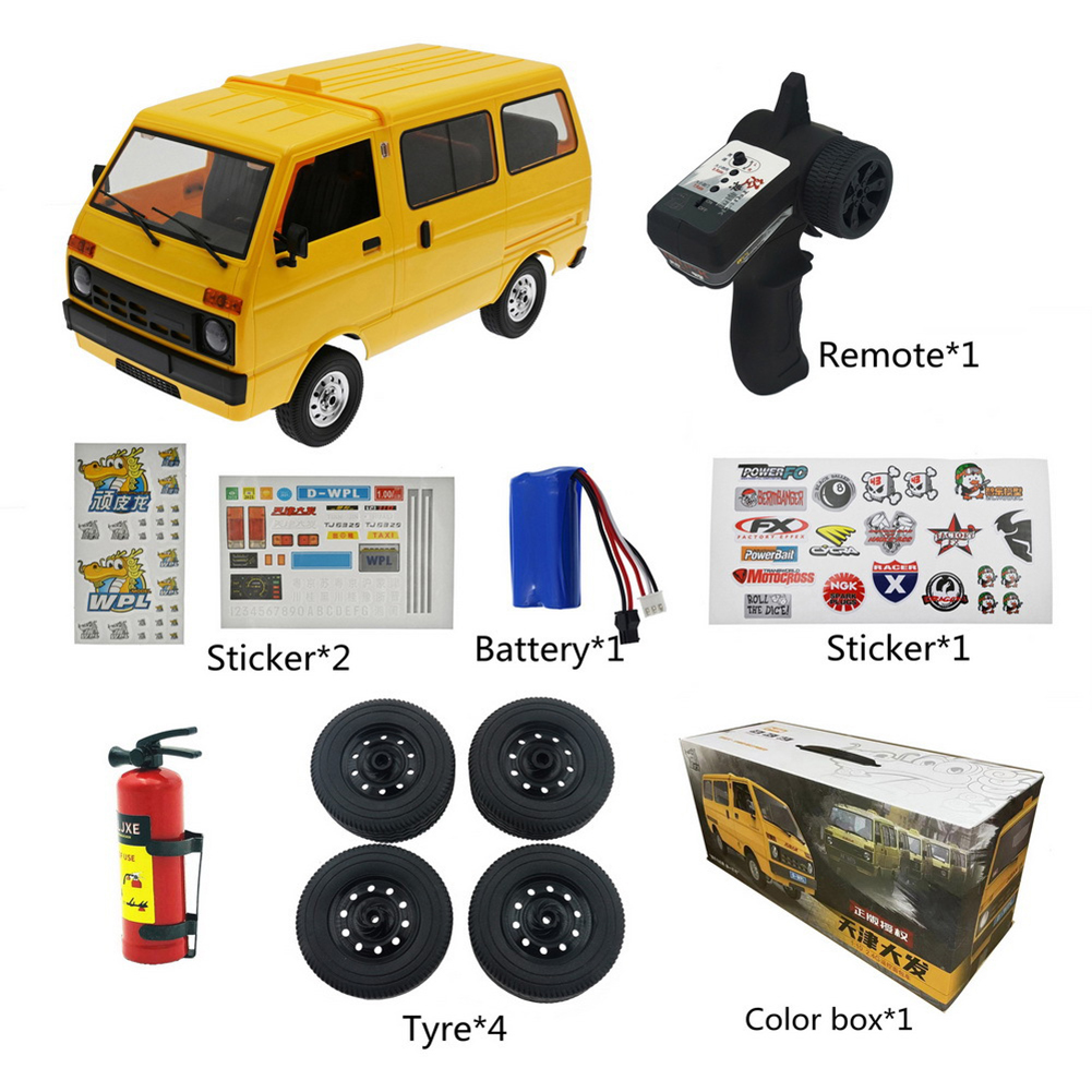 Wpl D42 Van 1:10 Tj110 Drift Remote  Control  Car With Sticker Metal Tire Large-angle Steering Children Gifts Play Toys For Boys Black 1 battery