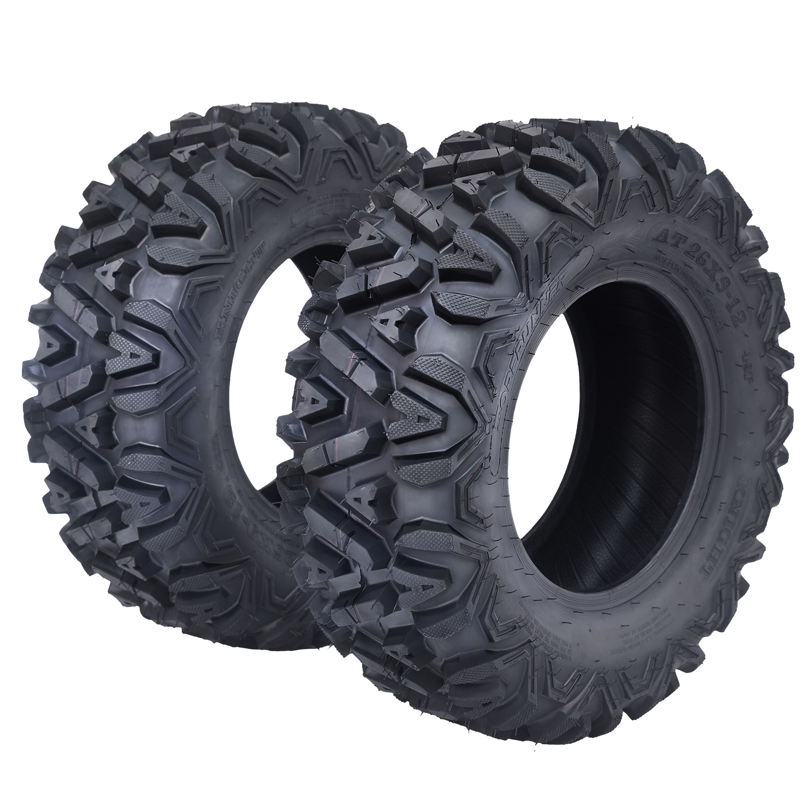 US GARVEE  AT26x9-12-6PR TL KNIGHT Set of 2  ATV Trail Tires 6PR Knobby Sport Tires, Tubeless - AT26x9-12-6PR TL KNIGHT