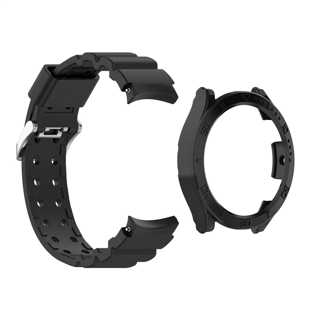 Watch Band With Scale Shell Compatible For Samsung Galaxy Watch5 / Watch5 Pro / Watch4 / Watch4 Classic 40mm / 44mm black 40MM