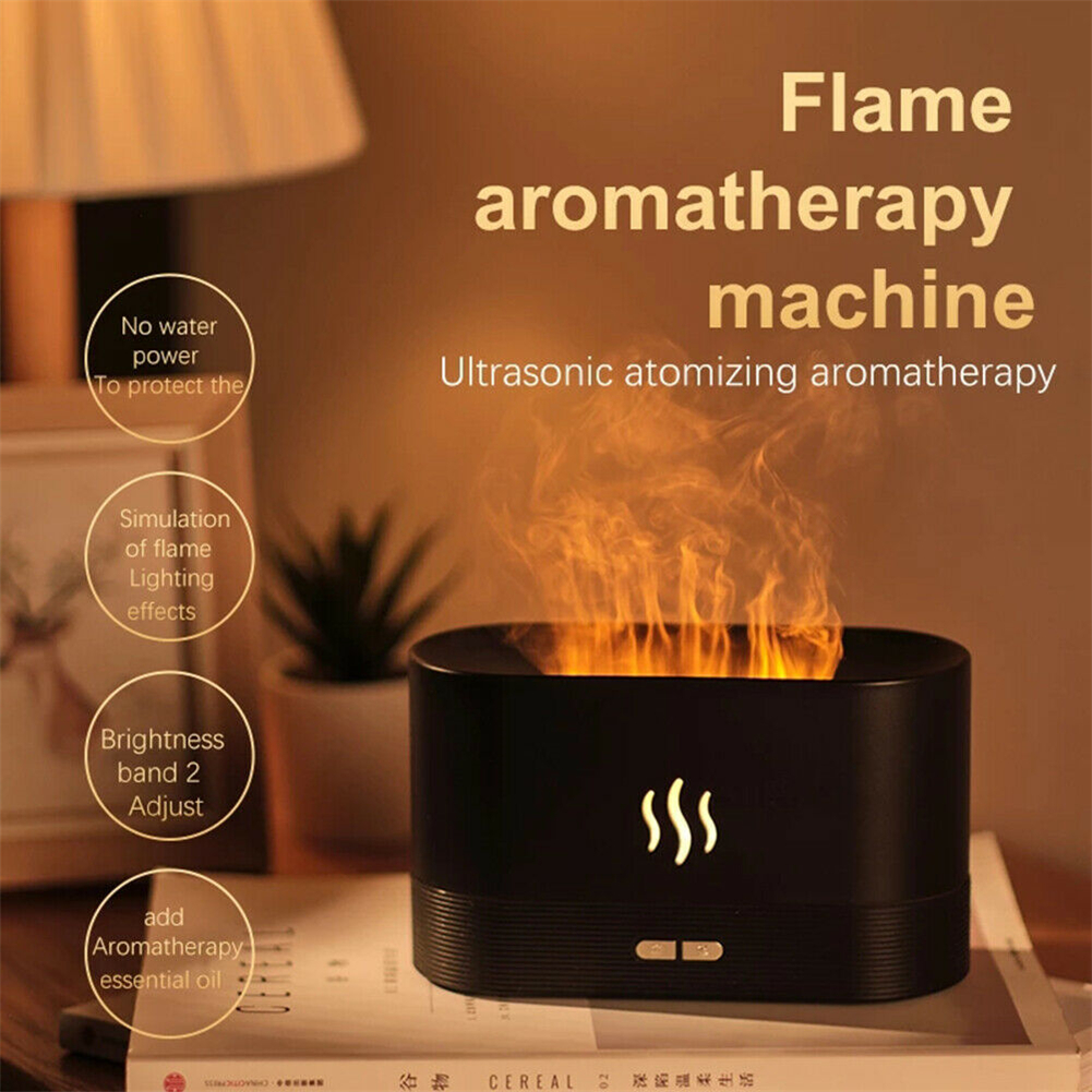 Usb Flame Night Light Air Humidifier Aromatherapy Essential Oil Diffuser