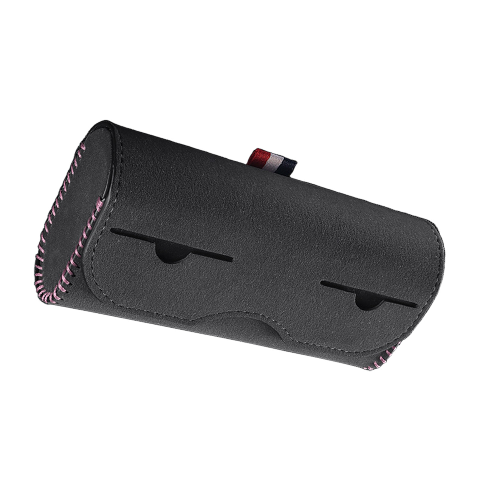 Universal Car Sunglass Holder Sun Visor Eyeglasses Case Clip Hanger Sunglasses Storage Protective Box Auto Accessories Black + pink wire