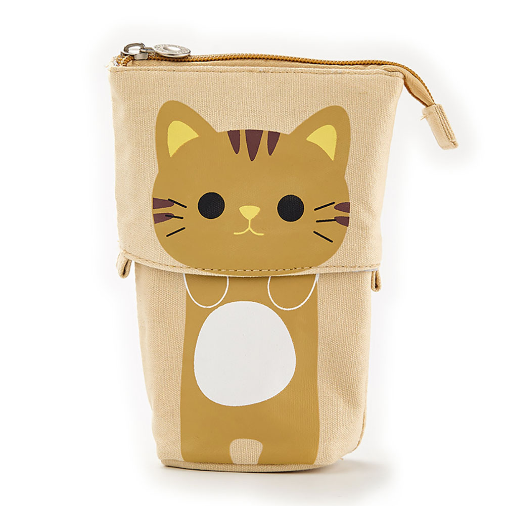 Portable Pencil Pouch Standing Pen Holder Cute Pencil Bags Stand Up Pen Case Cartoon Pencil/Pens Storage Box