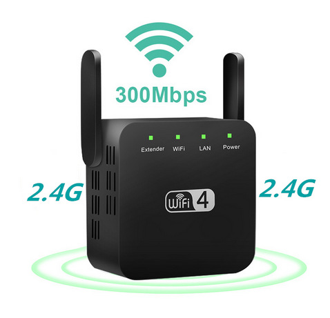 WiFi 300Mbps Amplifier WiFi  Router 2 External Antenna Wifi Range Amplifier Black_American wire gauge