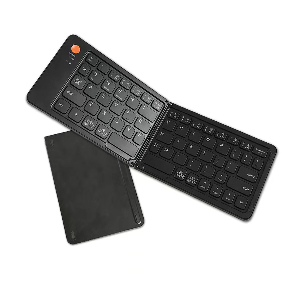 Foldable Keyboard Rechargeable 67 Keys Keyboard Portable Wireless Office Keyboard Compatible For Windows Android IOS black