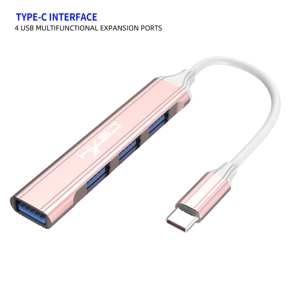 USB C Hub 4-Port USB Hub Slim Mini Data Adapter Multiport Dongle With Cable For Laptop PC Printer Flash Drive