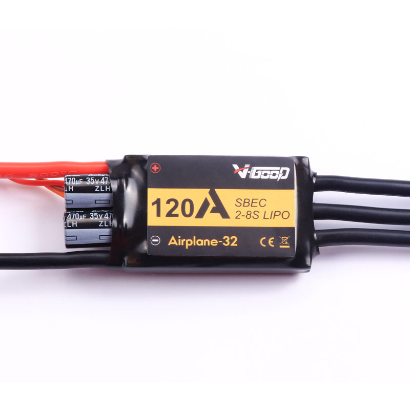 VGOOD Airplanes 2-8S 32 120A Brushless ESC with 8A SBEC 2-8S LiPo for Fixed Wing RC Airplane ACP017