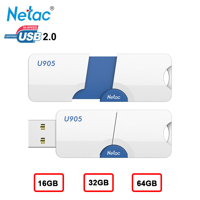 Netac USB Flash Drive 16GB 32GB 64GB Pendrive Memory Stick for Computer Desktop Flash Disk  Silver_64GB