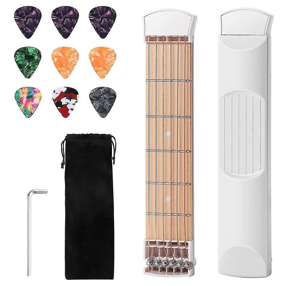 Pocket Guitar Practice Neck Portable Guitar Practice Tool 6-String Guitar Practice Fingerboard Beginner Chord Finger Trainer