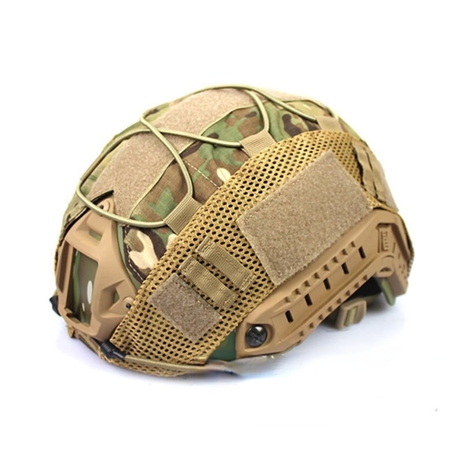 Camouflage Helmet Cover With Quick Adjustable Buckle Airsoft Helmet Case Outdoor Equipment (helmet Not Included) A1
