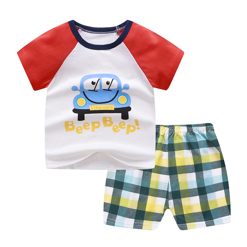 2pcs Toddler Boy Letter Dinosaur Print Lapel Collar Short-sleeve Shirt and Shorts Set