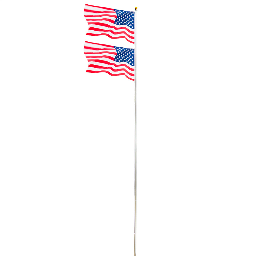 US Sectional Flagpole Adjustable Retractable Us Flag Flagpole Kit 
