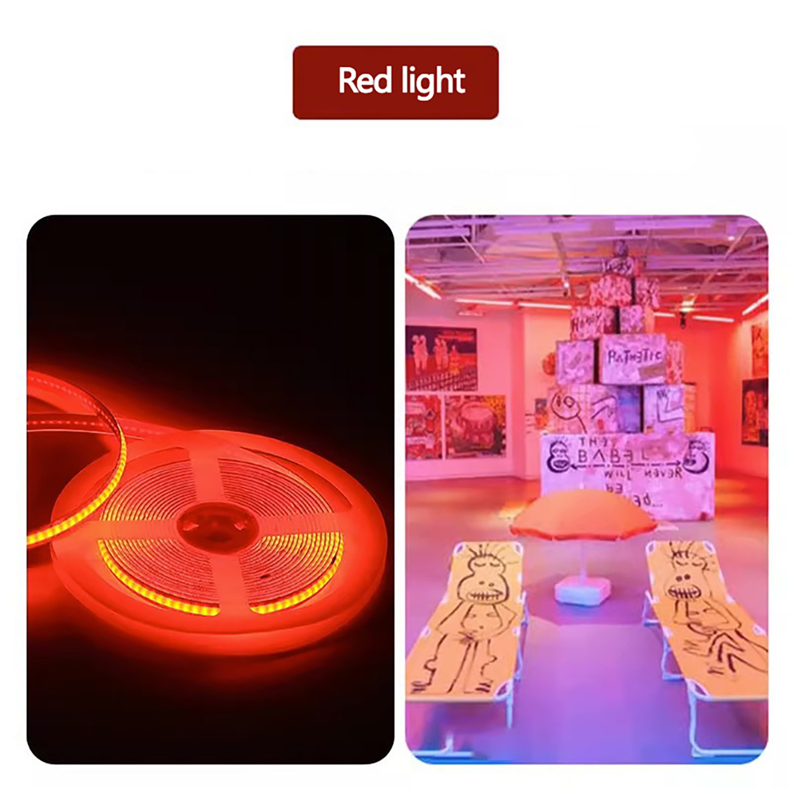 0.9w 5 Meter LED COB Strip Lights With Strong Adhesive Super Bright Energy Saving High Density Linear Lighting Under Cabinet Lights