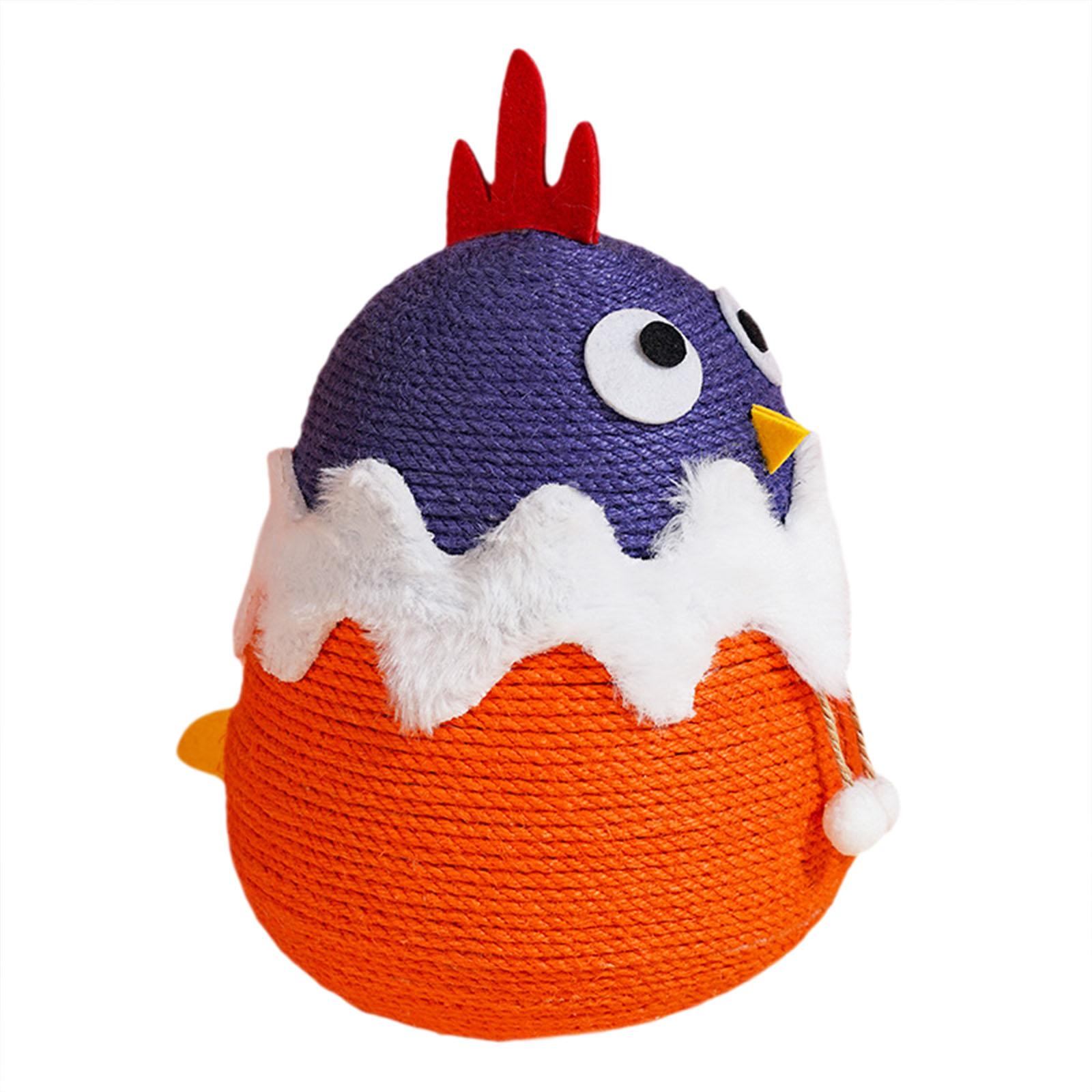 Cat Scratcher With Sisal Rope Ball Chicken Shape Tumbler Cats Scratching Ball Interactive Toys Pet Supplies For Cats Kittens as shown